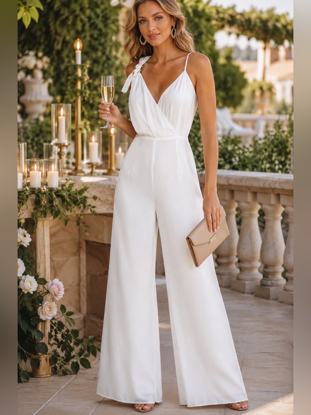 Lulus Boardwalk Breeze White Sleeveless Wide-Leg Jumpsuit